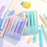 💜 Dopamine Pastel Highlighter Set – 4-Color Morandi Kawaii Marker Pack