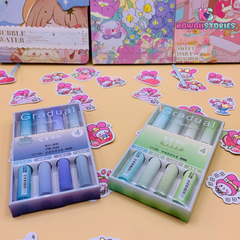 Fluorescent Ink Pastel Color Highlighter Set - Kawaii Stories