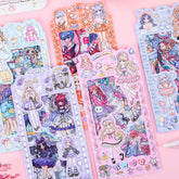 Kawaii Dopamine Girl PET Sticker Sheets πβ¨ Transparent Waterproof Stickers for Journaling & DIY