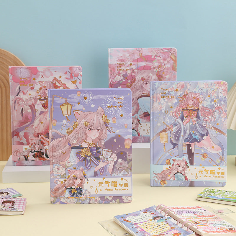 Purple Kawaii Dreamscapes B5 Hardcover Notebook, Kawai Notebooks