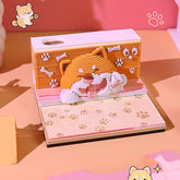 2026 Cute Puppy 3D Paper Sculpture Desk Memo Pad
