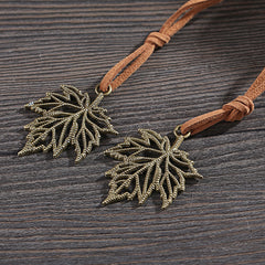 Kawaii Vintage Retro Maple Leaf PU Leather Notebook - A6, Kawai Notebooks