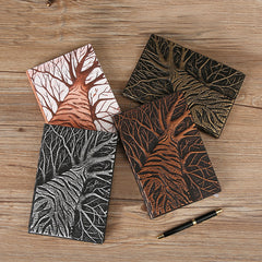Old Tree 3D Embossed Faux Leather Cover Notebook, Kawai Notebooks