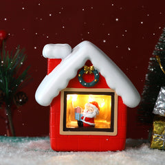 Christmas Santa Claus Resin House Star Lamp,Kawaii Lamps