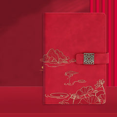 Vintage PU Leather Magnetic Clip Notebook Diary Red, Kawai Notebooks