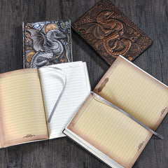 Retro 3D Embossed Dinosaur Leather Cover Notebook, Kawai Notebooks