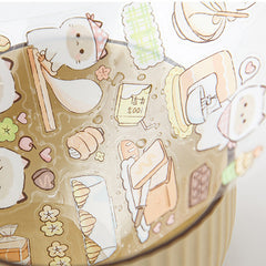 Glossy Waterproof Transparent Cute Animals Stickers - Set of 8 Sheets,Stickers