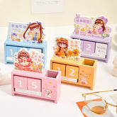 Little Pomelo Series Cartoon Wooden Perpetual Calendar 🍊🌈 | Cute Desktop Decor