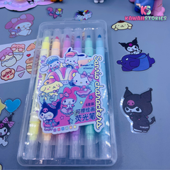 Erasable Dual-Tip Cartoon Character Highlighter Set