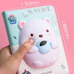 Kawaii Cute Cartoon Slow Rebound Decompression Notebook, Kawai Notebooks