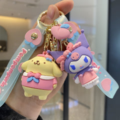 π Pastel Sanrio Momo Keychain β Cute Doll Pendant Collection