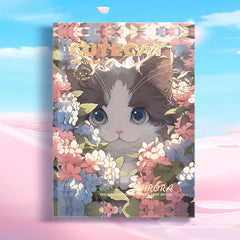 Kawaii Cute Cat EVA Rubber Cover A5 Notebook Blue, Kawai Notebooks