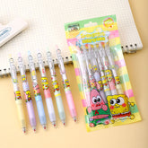 💛 Spongebob Pastel Click Pen Set – 6-Pack Cute Cartoon Gel Pens