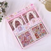 Kawaii Creative Girl PET Transparent Stickers Pack - Set of 3 Sheets,Stickers