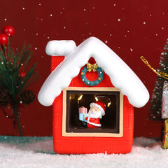 Christmas Santa Claus Resin House Star Lamp,Kawaii Lamps