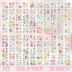 1000 Patterns Decoration Stickers - Pack of 20 Long Sheets,Stickers