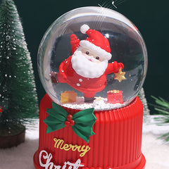 Resin Santa Claus Crystal Ball With Snow And Music Box,Kawaii Table Décor and Accessories