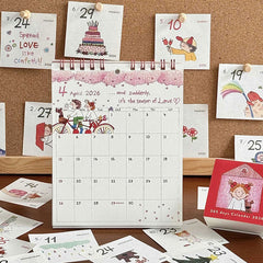 COCO 2026 Kawaii Desk Calendar ✨ Cute Illustration Stand Calendar 📅💖