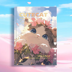Kawaii Cute Cat EVA Rubber Cover A5 Notebook Pink, Kawai Notebooks