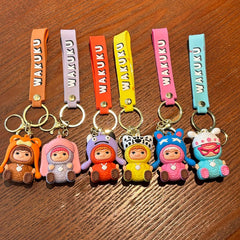 🎉 New Cartoon WAKUKU Keychain – Cool 3D Soft Rubber Figure Pendant