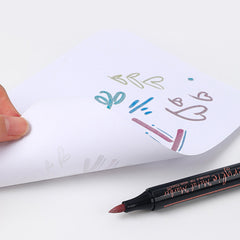 πβ¨ Waterproof Double-Ended Metallic Acrylic Brush Markers Set