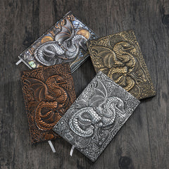 Retro 3D Embossed Dinosaur Leather Cover Notebook, Kawai Notebooks