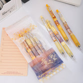 🍁 Autumn Sunset Dream Gel Pen Set — 4-Piece Click Gel Pens (0.5mm)