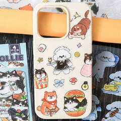 Cute Dog PET Stickers – Transparent Waterproof Journal Stickers