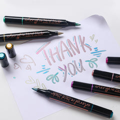 πβ¨ Waterproof Double-Ended Metallic Acrylic Brush Markers Set