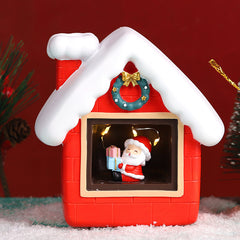 Christmas Santa Claus Resin House Star Lamp,Kawaii Lamps