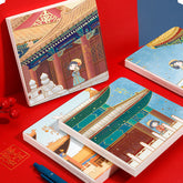 Kawaii Chinese Theme Style Square Plain Notebook, Kawai Notebooks