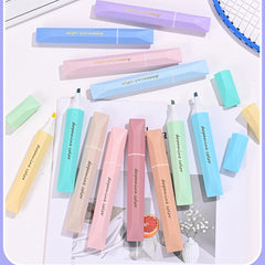 💜 Dopamine Pastel Highlighter Set – 4-Color Morandi Kawaii Marker Pack