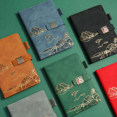 Vintage PU Leather Magnetic Clip Notebook Diary, Kawai Notebooks