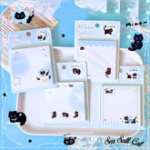 🌟 Sea Salt Cat Square Sticky Notebook – Cute & Aesthetic Sticky Notes for Students & Office Use