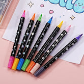 Dual Ended Two Tone Glitter Brush Marker Set – Sparkle Brush Pens for DIY & Student Art