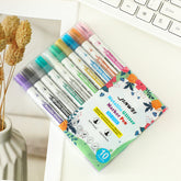 Double-Ended Metallic Glitter Marker Pens – 10-Color Soft-Tip Calligraphy & Art Set