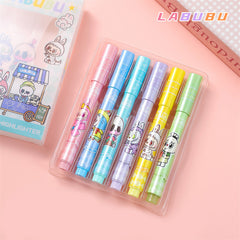 Cute Labubu Pastel Highlighter Markers for Notes - Kawaii Stories