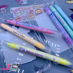 Erasable Dual-Tip Cartoon Character Highlighter Set