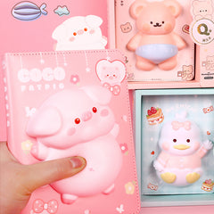 Kawaii Cartoon Animal Slow Rebound Decompression Notebook, Kawai Notebooks
