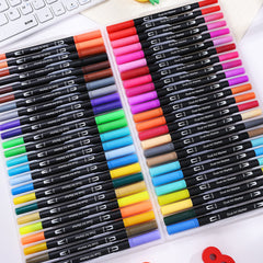 🖌️ Double Stroke Watercolor Brush Marker Set – 12/36 Colors