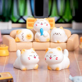 Mo Yan Cat Doll Ornament – Cute Cartoon Style Desk Accessory Set of 8
