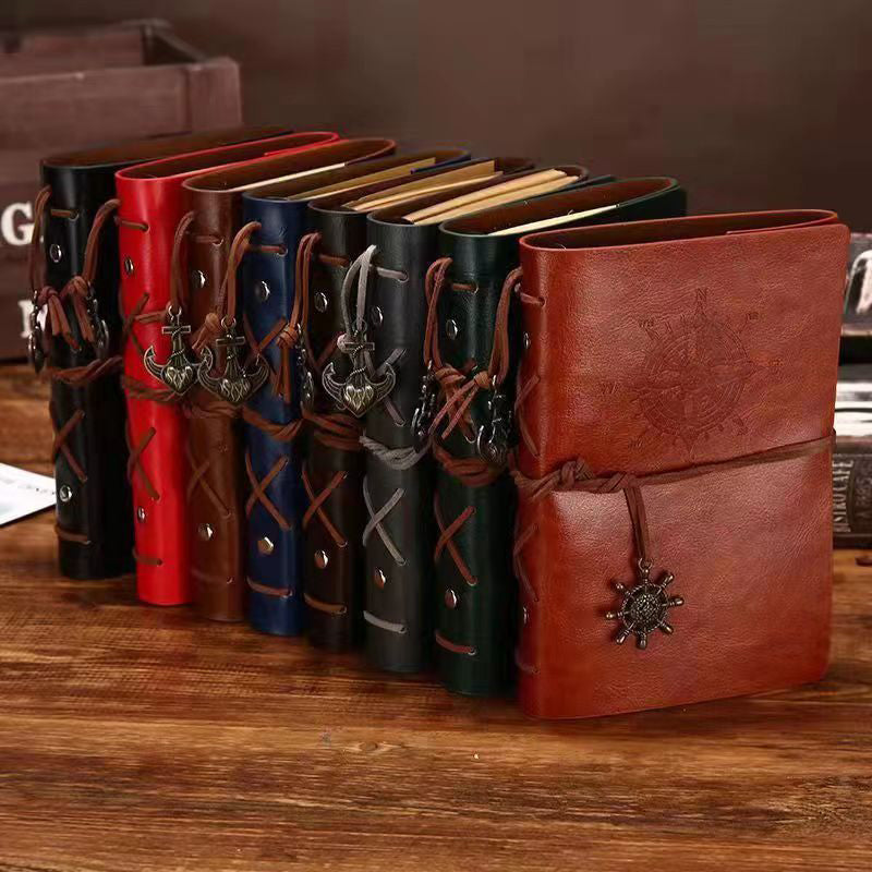 Vintage Pirate PU Leather Cover Helm A5 Notebook, Kawai Notebooks