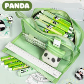 Portable multi layer large capacity canvas stationery pencil bag