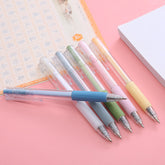 Morandi Color Retractable Gel Pen – Minimalist Black Ink Writing Pen for Journals