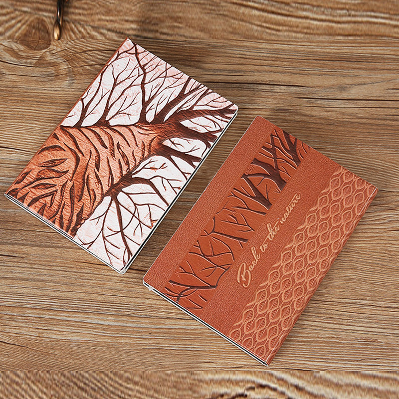 Old Tree 3D Embossed Faux Leather Cover Notebook White, Kawai Notebooks
