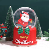 Resin Santa Claus Crystal Ball With Snow And Music Box,Kawaii Table Décor and Accessories