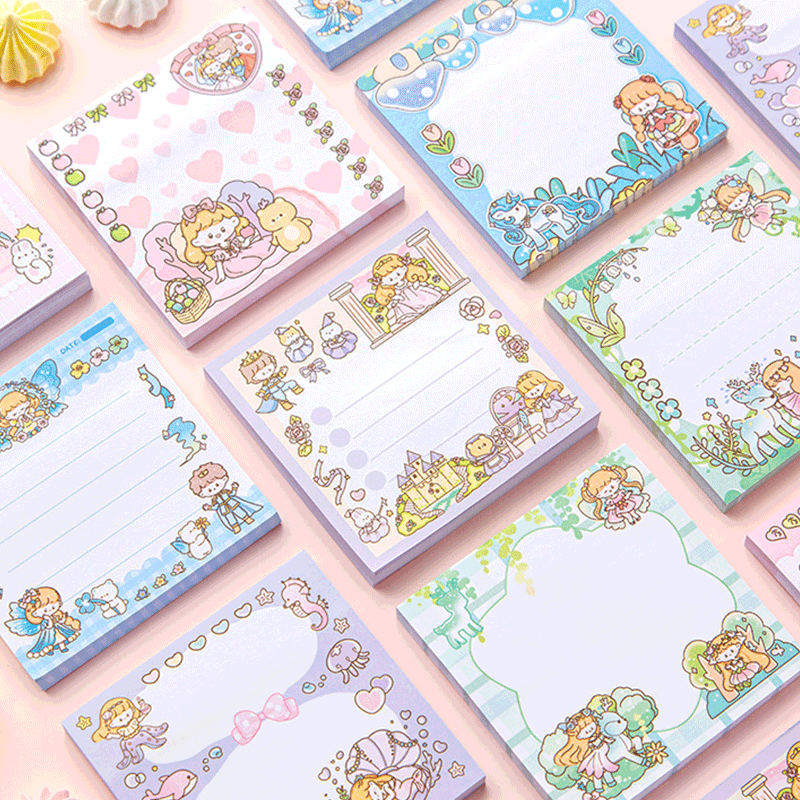 Kawaii Cartoon Girl Sticky Notes,Sticky Notes