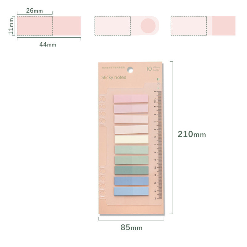 Gradient Color Sticky Strip Sticker Bookmark, Bookmarks