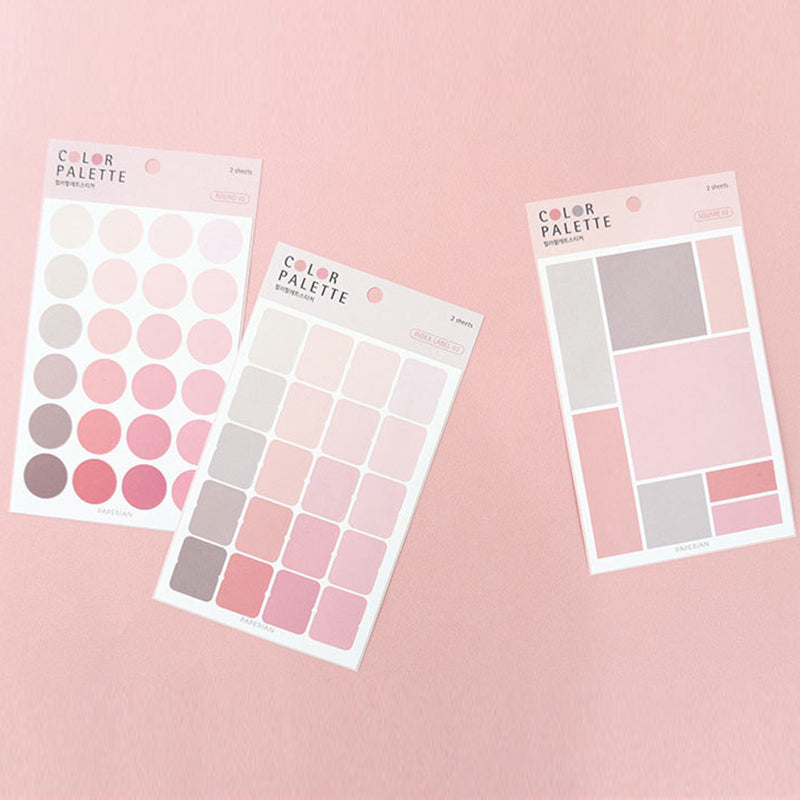 Cute Color Palette Gradient Index Stickers, Bookmarks
