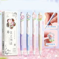 Cartoon Push-Button Gel Pens with 0.5mm Tip - 4 Pack